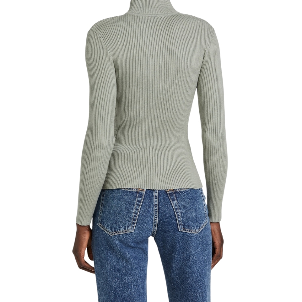 Jonathan Simkhai Gray Ribbed Cutout Top - Picture 2 of 8